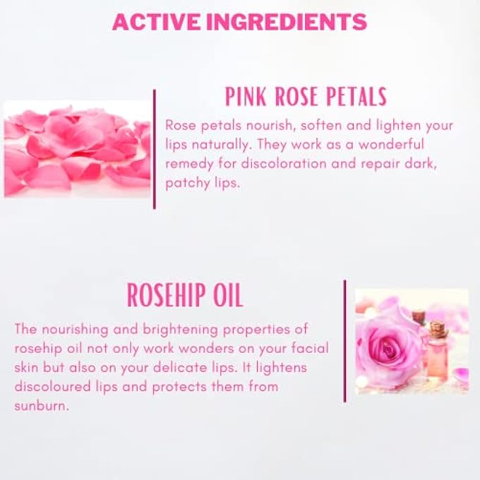 aegte ORGANICS PINK ROSE PETAL LIP & CHEEK TINT FOR WOMEN 100% ORGANIC | EDIBLE FORMULATION HELPS NOURISH & HYDRATE DRY CHAPPED LIPS (REAL ROSE, 15 GM) - Image 3